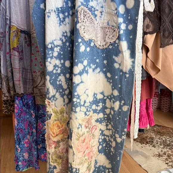 A RARE BIRD BUTTERFLY ROSE OVERALLS NWT sz OS - Picture 9 of 11